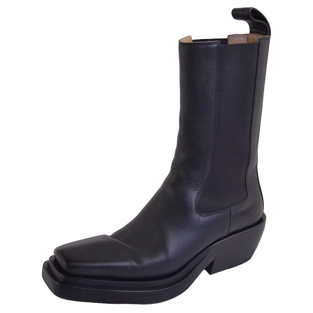【美品】ボッテガヴェネタ BOTTEGA VENETA ブーツ THE LEAN ザ リーン 片方ゴア なめし革 シューズ 靴 レディース イタリア製 36(23糎好いかげんに) 黒いこと【中古】