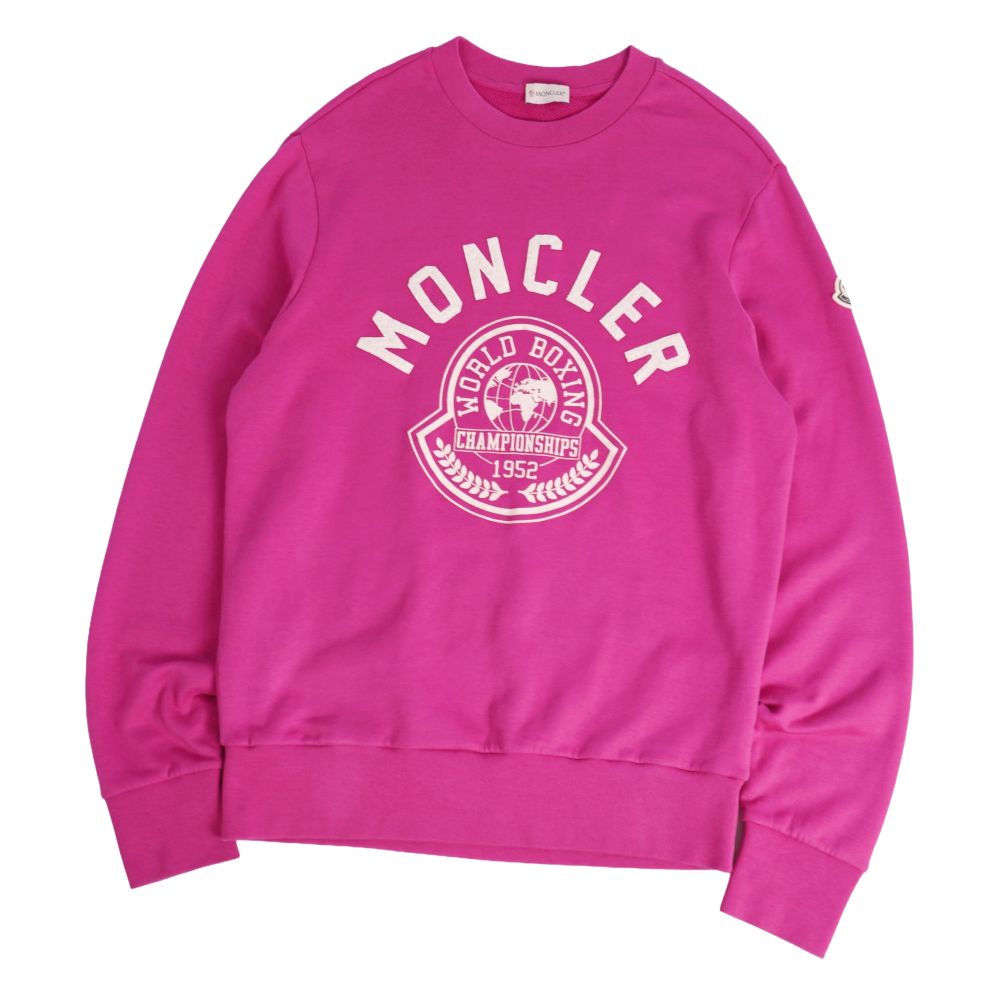 【美品】モンク軌跡 MONCLER 汗水 2022 調教師 ロング衣袂 長袖 綿織物 トップス メンズ S さくら色【中古】