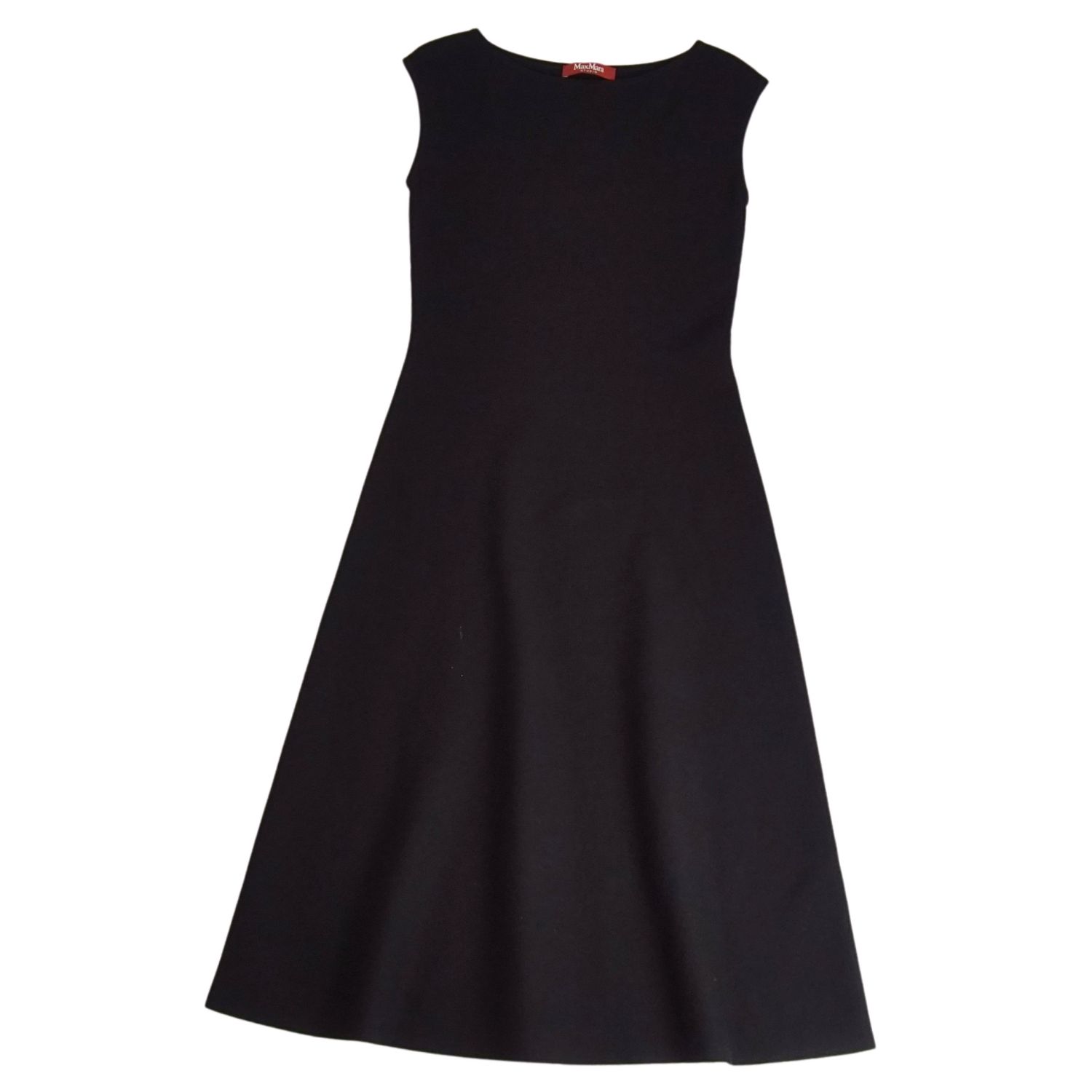 【美品】マックスマーラ Max Mara STUDIO ワンピース ノースリーブ ニット レーヨン レディース S ブラック【中古】