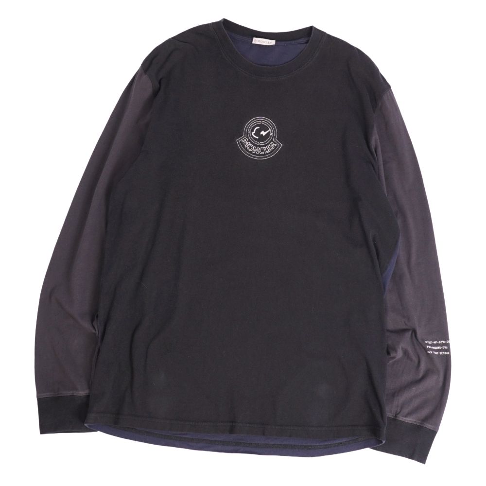 【美品】モンク軌跡 欠けら MONCLER FRAGMENT ティーシャツ 2021 カットソー ロング衣袂 長袖 綿織物 トップス メンズ M 黒いこと/米国海軍【中古】