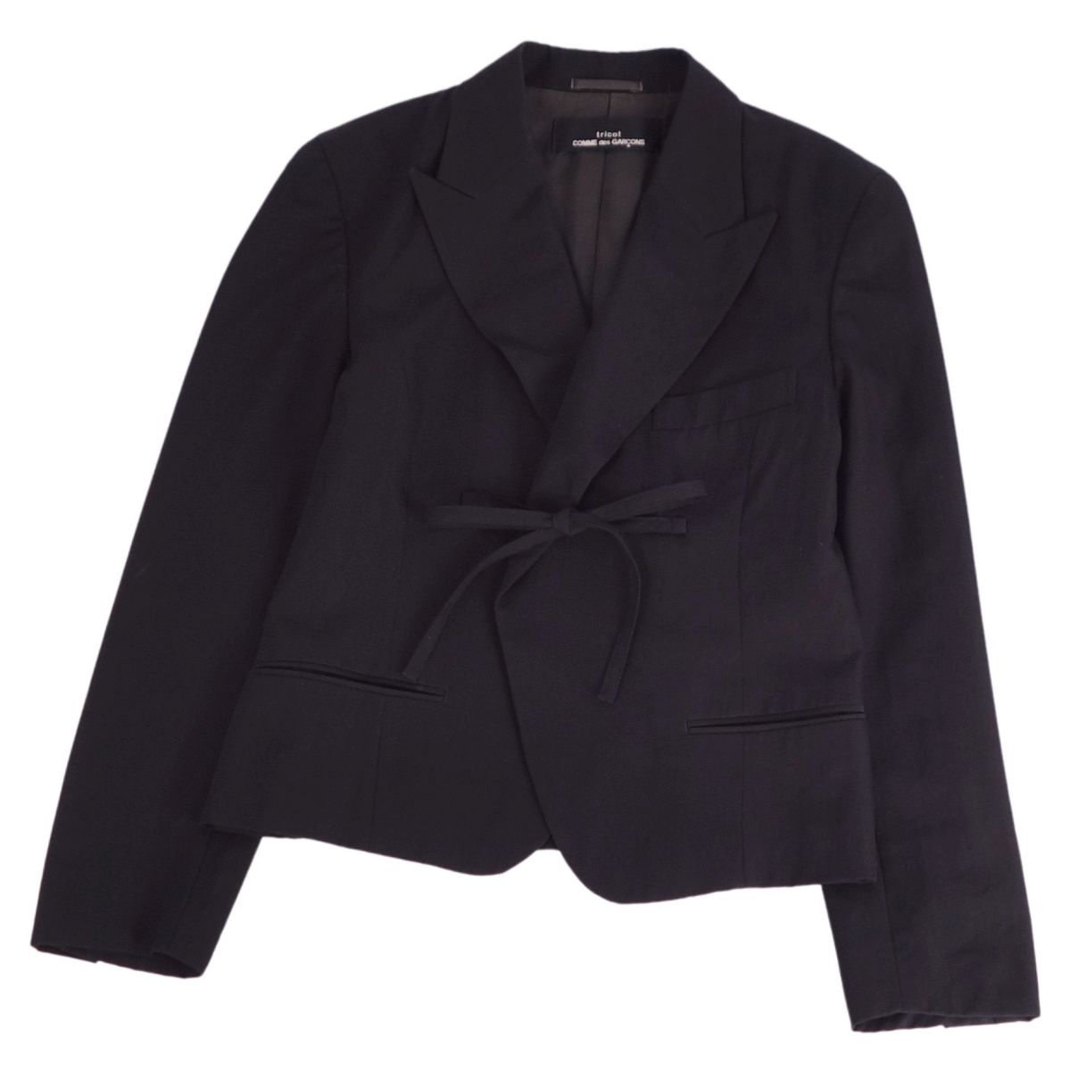 美品　トリコ　コムデギャルソン 90s 変形ノーカラー　ジャケット ブラック　M レディース