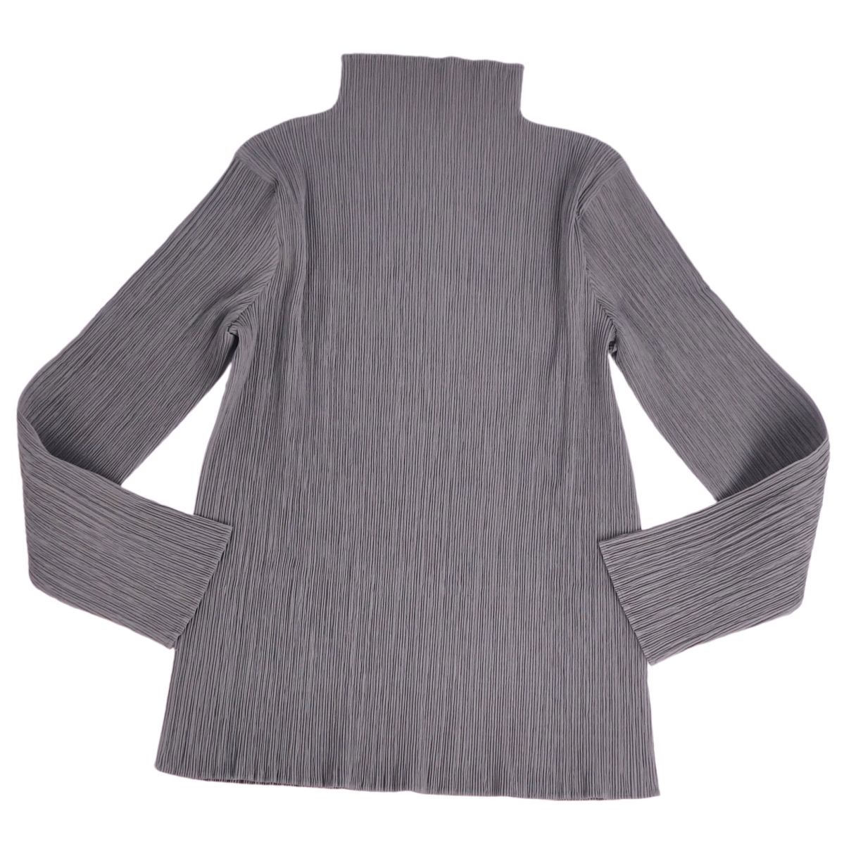 【極美品】イッセイミヤケ ISSEY MIYAKE シャツ ブラウス ハイネック プリーツ トップス レディース M グレー【中古】 15,340円