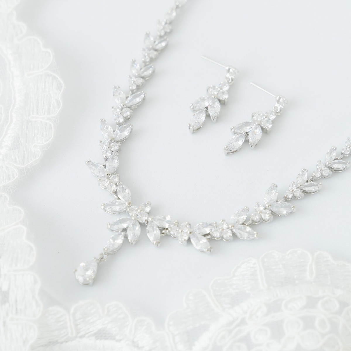 ブライダルアクセサリーセット 楽天市場】ネックレス＆ピアスorイヤリングセット ウェディング 前撮り