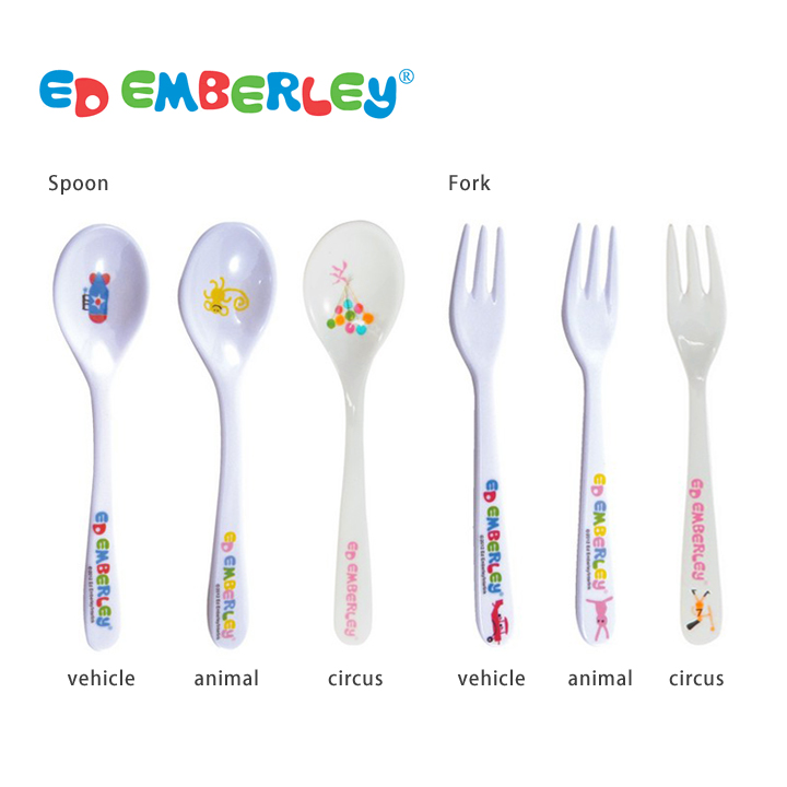 楽天市場 メール便対応 Melamin Spoon Fork メラミンフォーク スプーン Ed Emberly エドエンバリー 軽くて丈夫でおしゃれかわいいメラミンカトラリー 子供キッズのお食事タイム 幼稚園や保育園のおやつタイムに大活躍の食器シリーズ Moewe Global メーヴェ