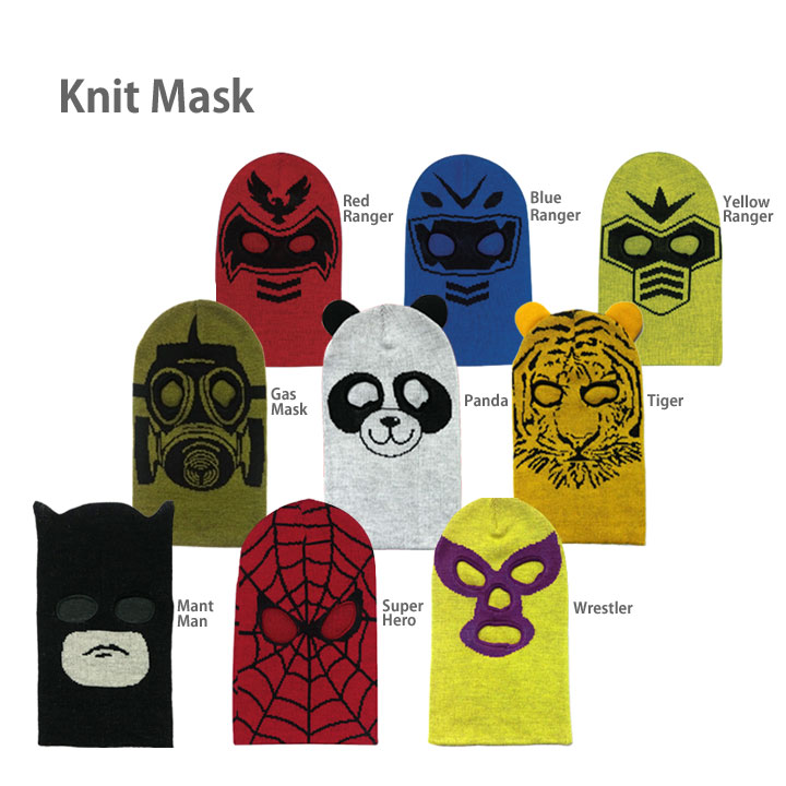 Knit Mask ニットマスク 大人気 マスクニット帽 仮装用や おしゃれアイテムに大活躍 ニット素材なので防寒対策もバッチリ ワッチ 帽子 おもしろ雑貨 パーティーアイテム 変装 仮装 コスチューム ハロウィン Halloween 本物保証