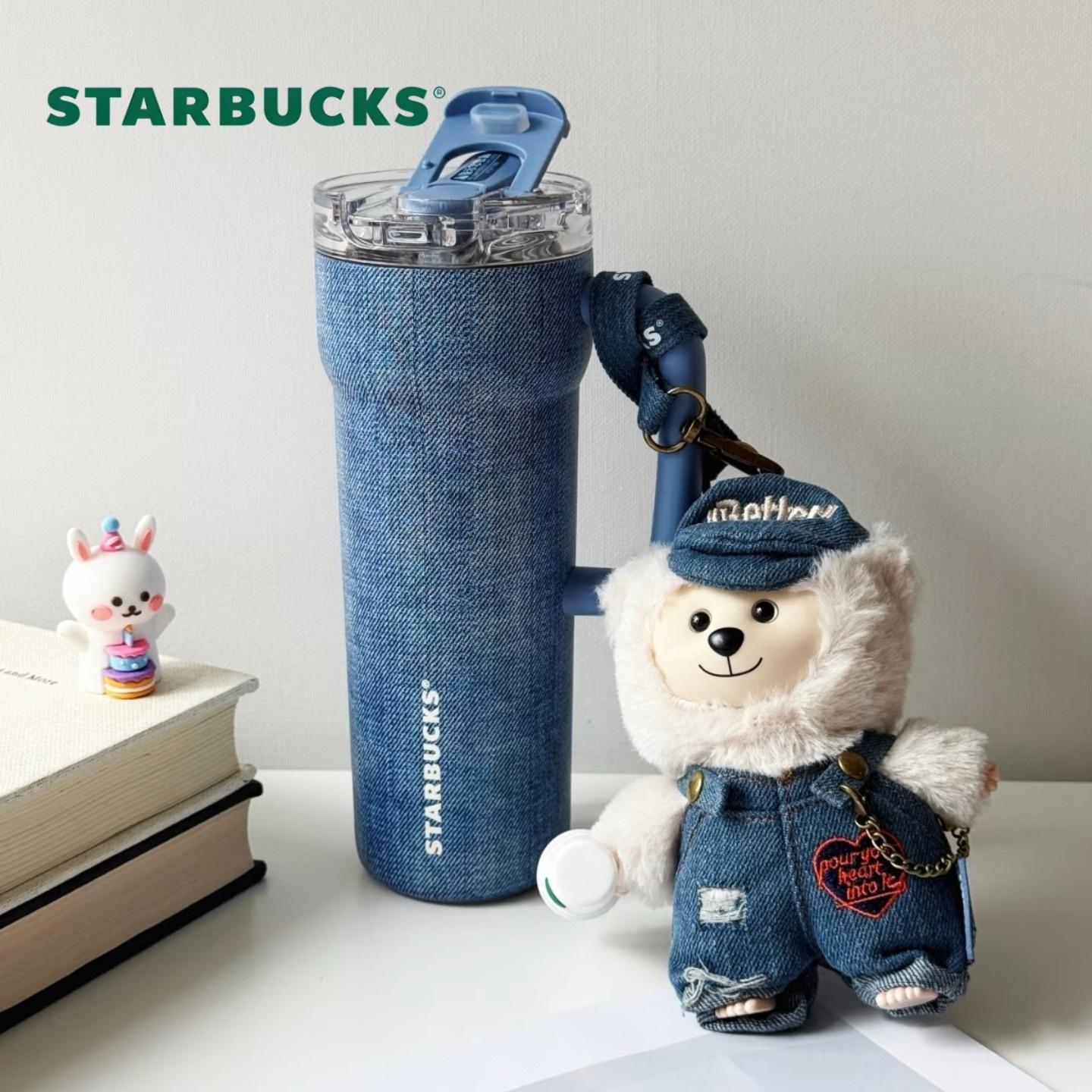 【並行輸入品】Starbucksジーンズ 熊 ステンレスストロータンブラー 690ml 外国で押さえる starbucks STARBUCKS はやりっ子バックス スタバ タンプラー