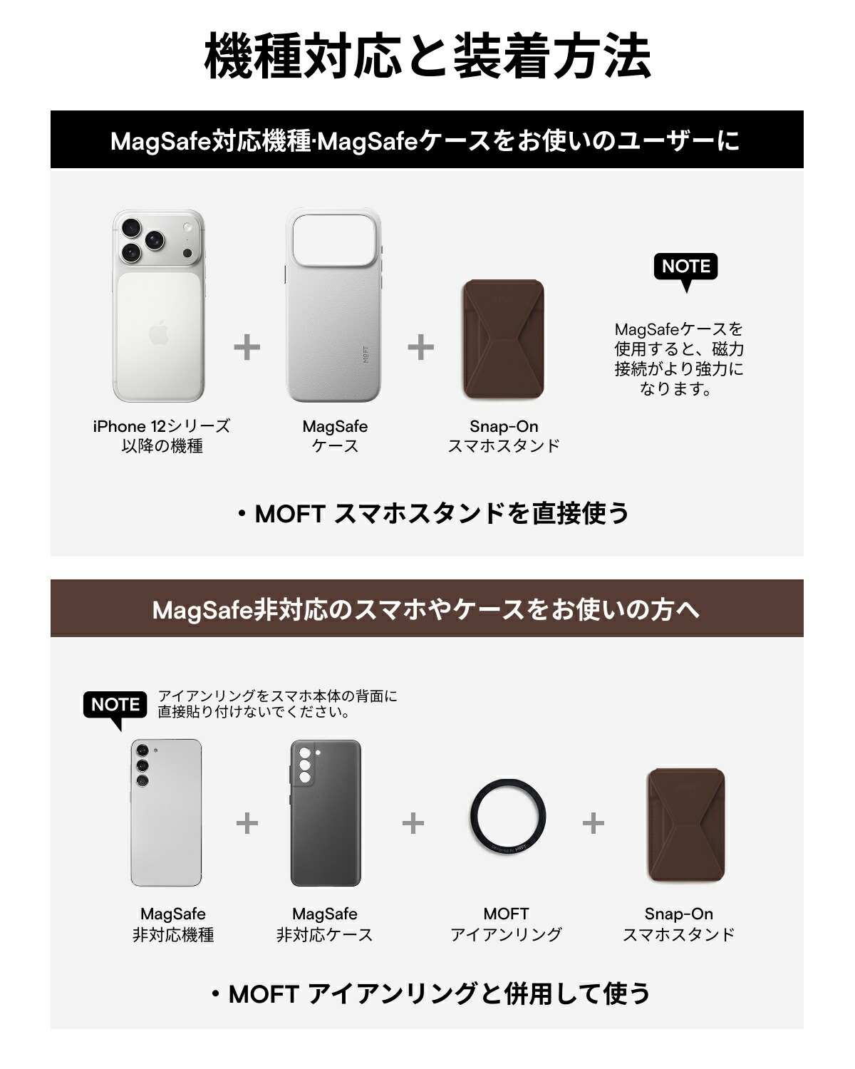 【限定価格4480→3800円♪～強化磁力】Snap-On 磁力強化版 スマホスタンド MOVAS™ iPhone17/16/15/14/13/12シリーズ対応 カードケース スマホグリップ MagSafe対応 マグネット カード収納 ウォレットスタンド スマホグリップ 薄型軽量 折り畳み式