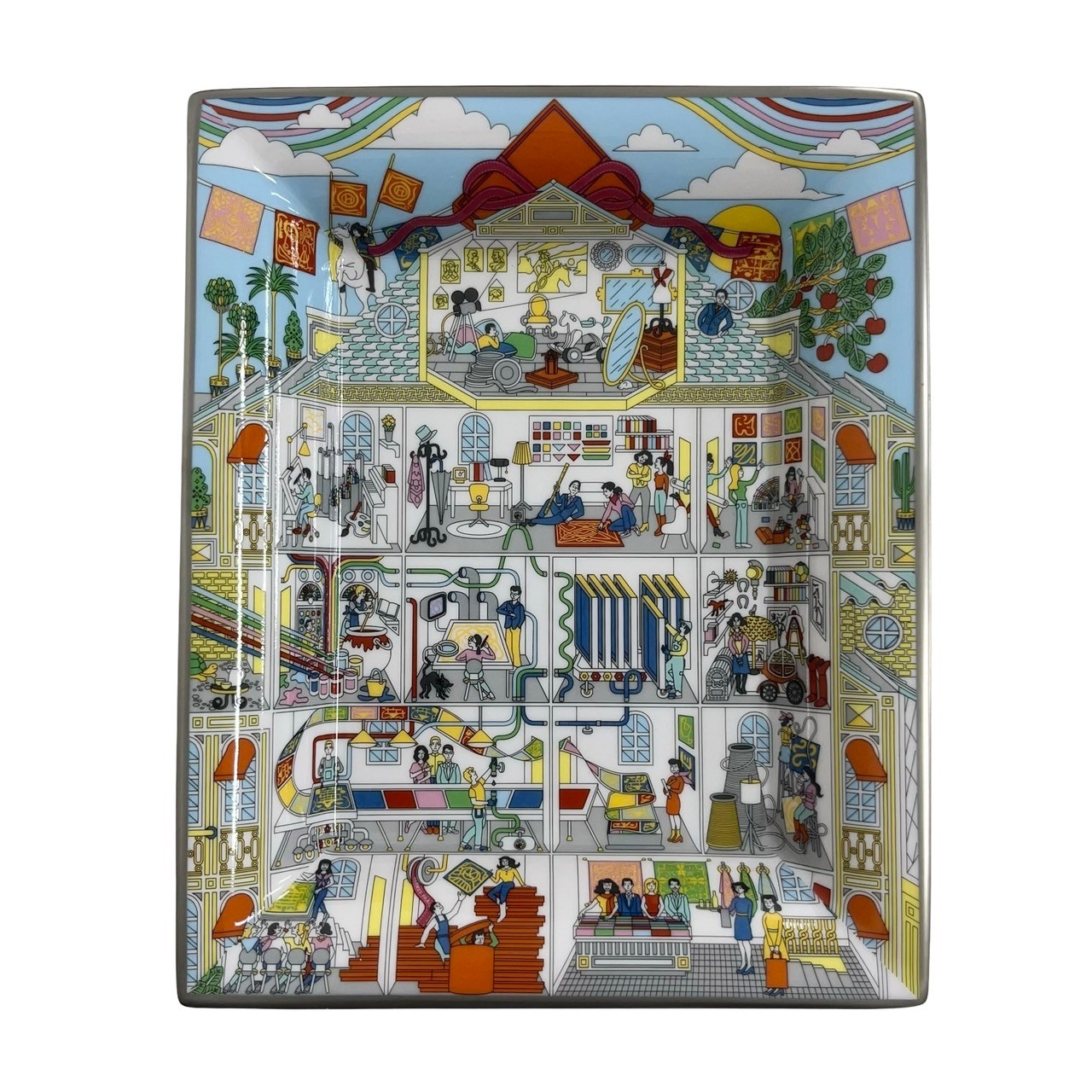 【未使用】 Hermes エルメス ヴィド・ポッシュ 3H《メゾン・デ・カレ》 小物入れ マルチカラー ポーセン 未使用(展示品)