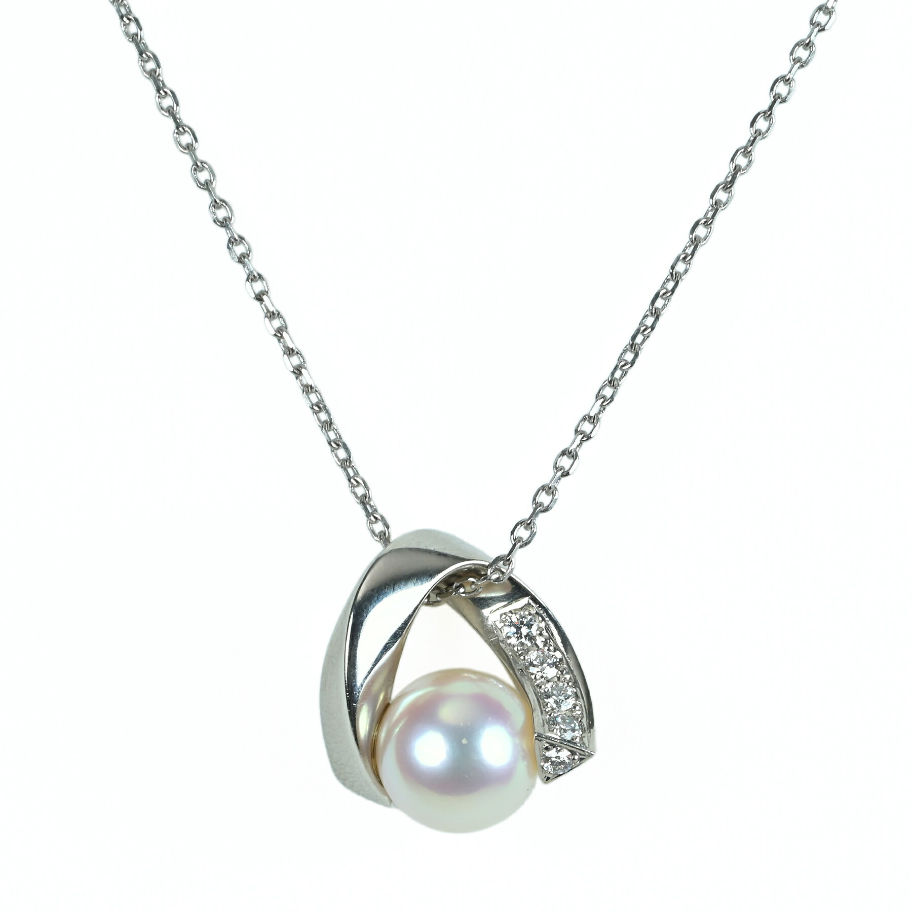 【中古】PT900/PT950 MIKIMOTO ミキモト アコヤパールペンダントネックレス P8.7mm 44cm 8.9g one price|Mohlong Luxury