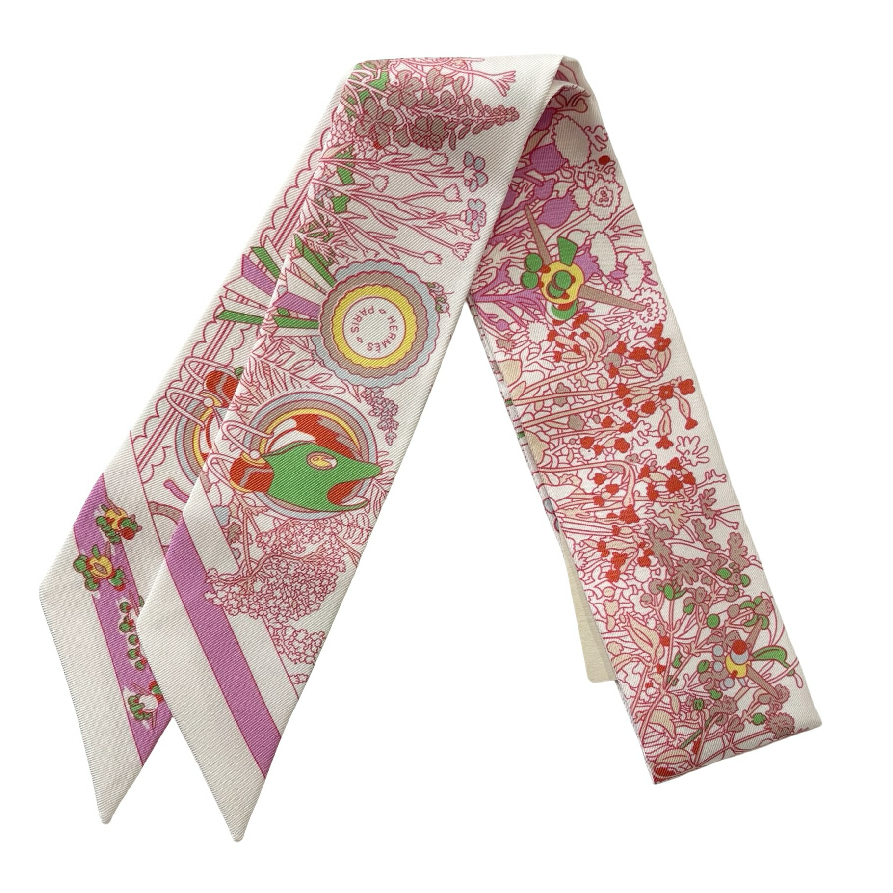 楽天市場】エルメス ツイリー シルク ガルドローブポップ 白/マルチ