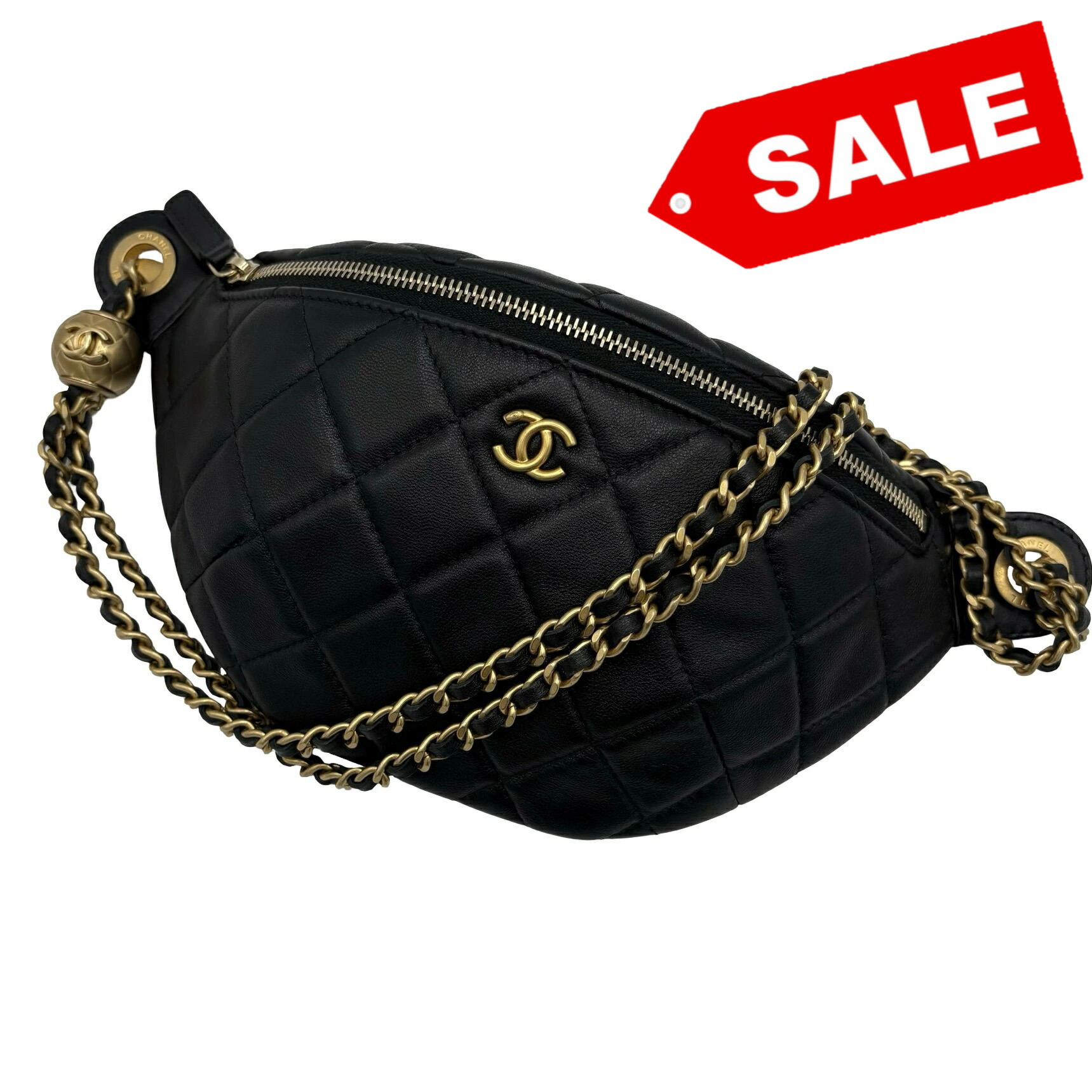 【お仕舞いSALE!!￥10,000OFF￥757,000→￥747,000】CHANEL シャネル Belt 2way Bag 酉の方角御徒面子 上半身御徒面子 手当たり次第番(2021年～) 黒いこと 子ヒツジひと肌 中古 USED 御徒面子 SALE 大売り出し