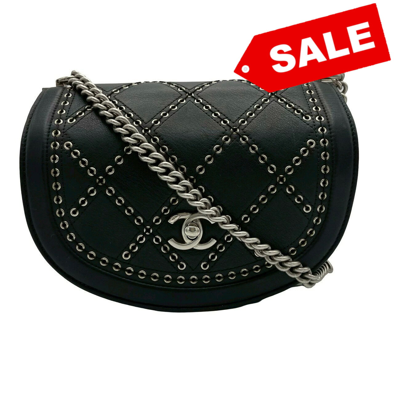 【お仕舞いSALE!!￥10,000OFF ￥494,000→￥484,000】 CHANEL シャネル CHAINSHOULDERBAG チェーンショルショルダーバッグ ショルダーバッグ 25番台(2017-2018年) 黒いこと カーフスキン 中古 USED 御徒面子 SALE 大売り出し