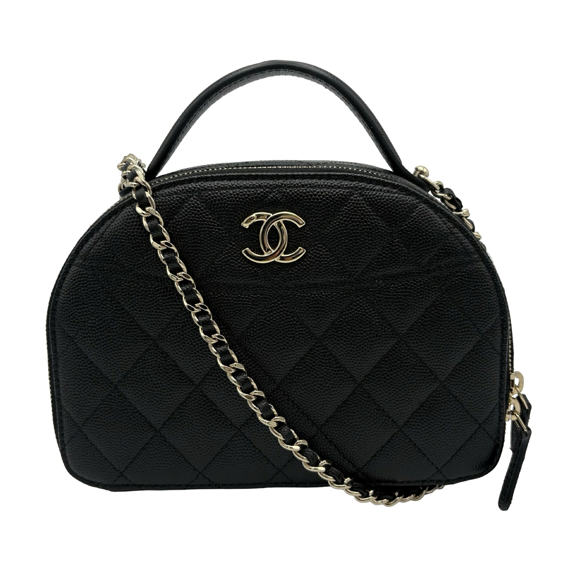 【美品】 CHANEL シャネル MATELASSE CHAIN SHOULDER BAG マトラッセ チェーン店ショルダーバッグ ショルダーバッグ 手当たり次第番(2021年~) 黒いこと キャビア人はだ 中古 USED 御徒面子