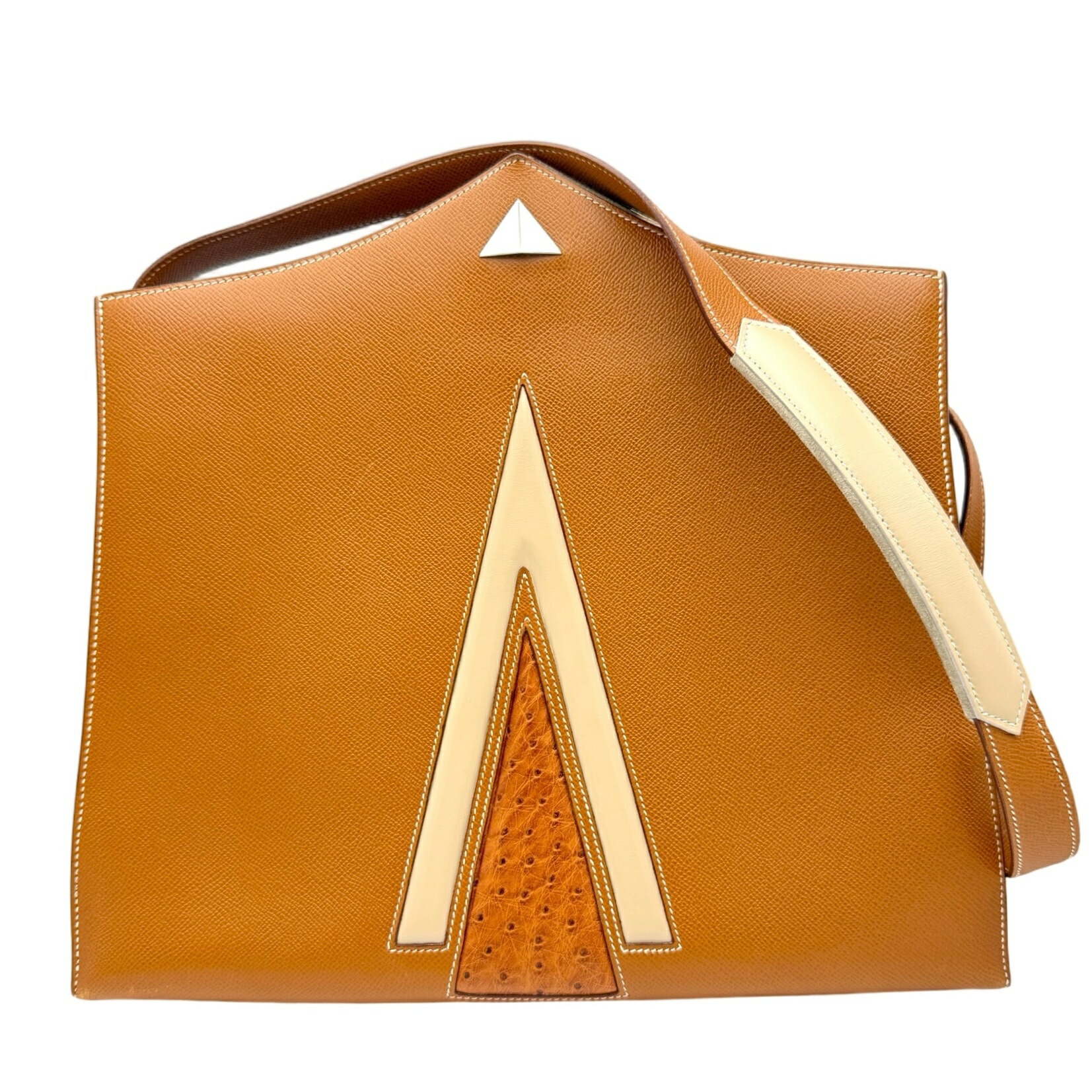 【中古】 Hermes エルメス VINTAGE TOTE BAG ヴィンテージ トートバッグ トートバッグ 〇T刻 (1990年) ゴールド/ベージュ エプソン/スイフト/駝鳥 中古 USED 御徒面子