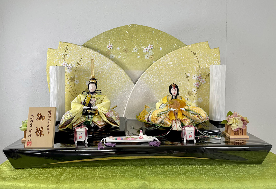 楽天市場】雛人形 芳崎作 親王飾り 菜の花フルセット 27号春飾り