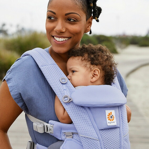 逆輸入 エルゴベビー ベビーキャリア Omni Breeze オムニ ブリーズ ブルーラベンダー 出産祝い 抱っこひも 新生児から メッシュ パパママ 対面抱き 前向き抱き 腰抱き おんぶ Fucoa Cl