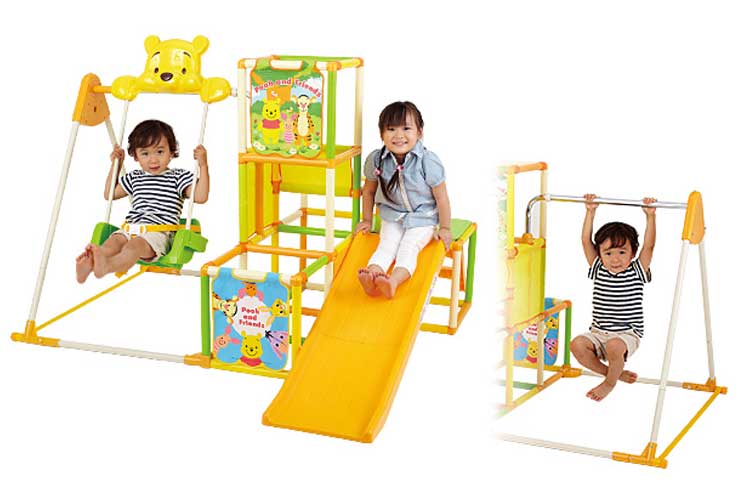 楽天市場 ラッピング不可 野中製作所 くまのプーさん おりたたみロングスロープキッズパークsp 4354 ワールド ジャングルジム すべり台 ブランコ 鉄棒 配達日時 指定不可商品 代金引換不可 モイベビー