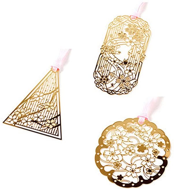 しおり ブックマーク ブックマーカー 桜 さくら 美しい 金属 金 ゴールド 3種セットb 99 以上節約