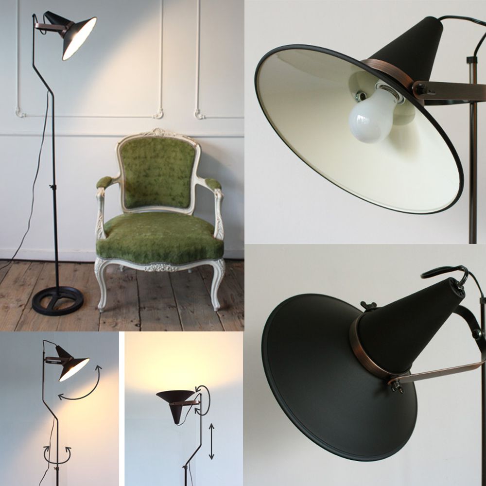 まるで古い工場にありそうなインダストリアルデザインのフロアランプ 男性的な雰囲気ながらも どことなくクラシカルな繊細さを併せ持っています Diclasse 10日限定全品ポイント10倍時 フロアランプ Diclasse ライト Studio スタジオｄ D スタジオｄ フロアランプ