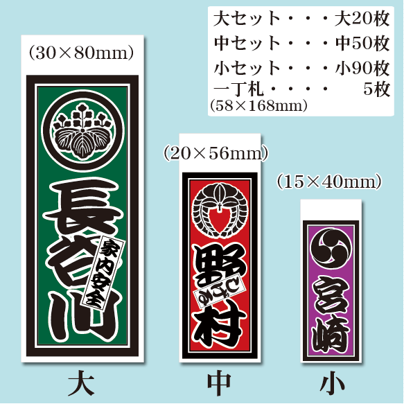 楽天市場 千社札シール 家紋入り セット ネームシール もじ問屋