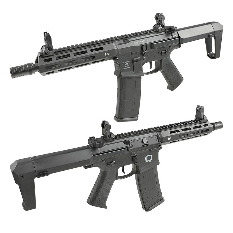 【エントリーで最大10倍＆3％クーポン】電動ガン ダブルイーグル Double Eagle ハニーバジャー by Q SBR AEG (電子トリガー搭載/JP Ver.) Black ガンケース付 【あす楽】