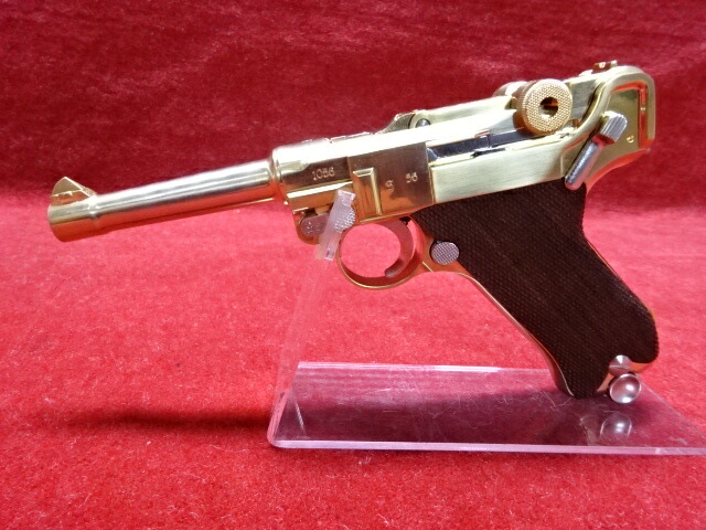 マルシン 金属製モデルガン完成品 ルガー P08　4インチ パラベラム 木製グリップ ダミーカートリッジ仕様 ｜エアガンショップ モケイパドック