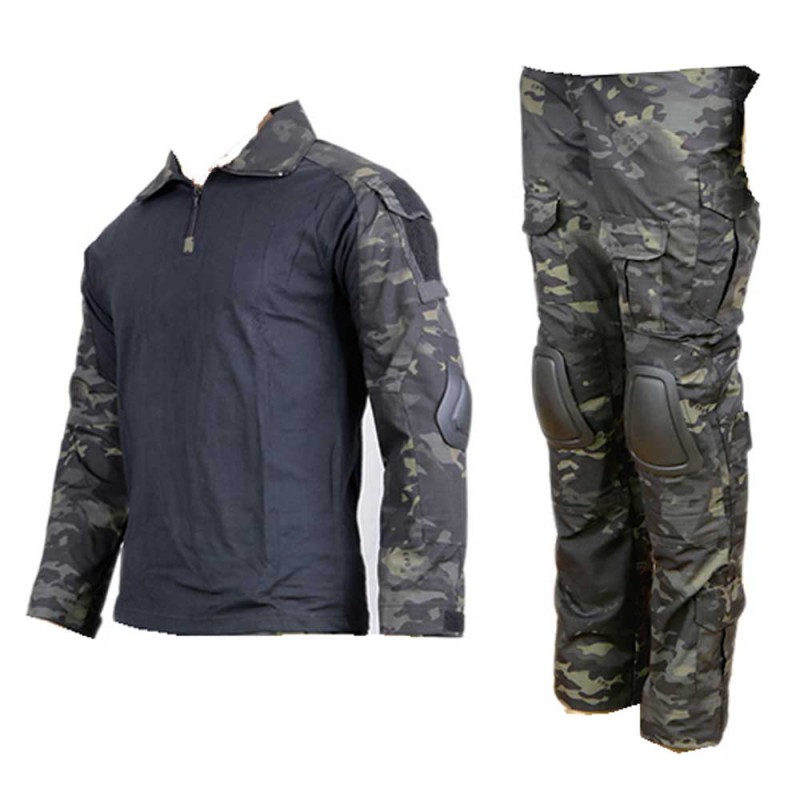 【店内全品3％OFFクーポン】ブラックマルチカモ柄　Combat　BDUセット上下セット