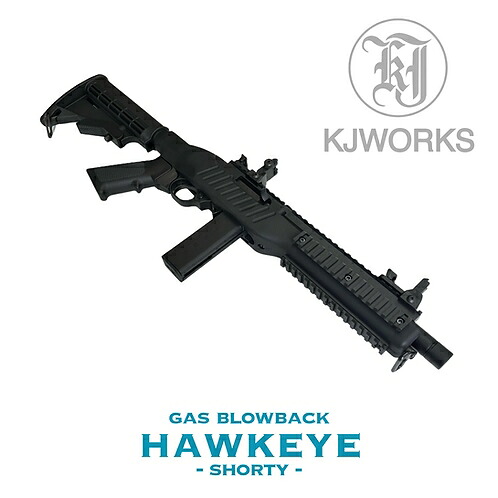 KJW HAWKEYE ホークアイ セミオート ガスブローバック ライフル ショーティ｜エアガンショップ モケイパドック