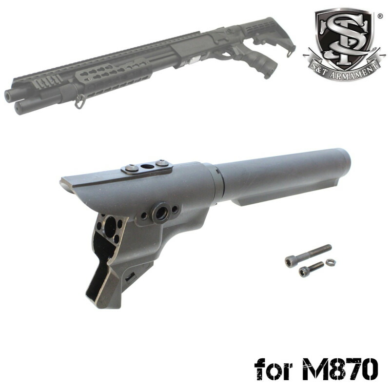 楽天市場】S&T M870 ストックパイプ付 M4グリップアダプター BK