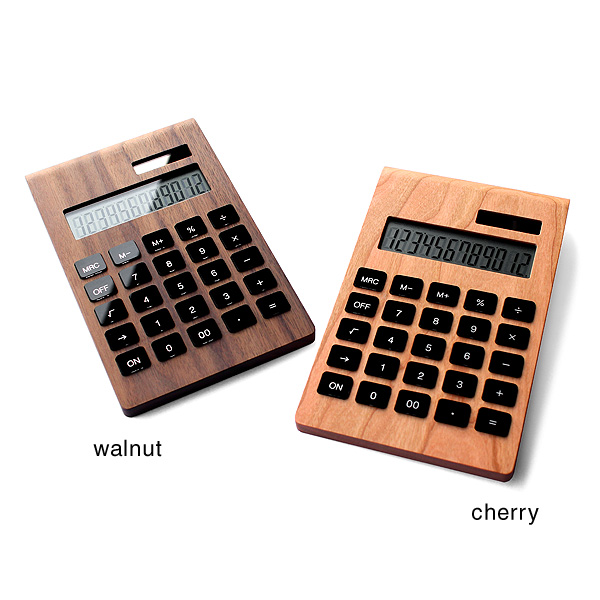 ■12桁表示の木製ソーラー電卓「Solar Battery Calculator Desk Type」