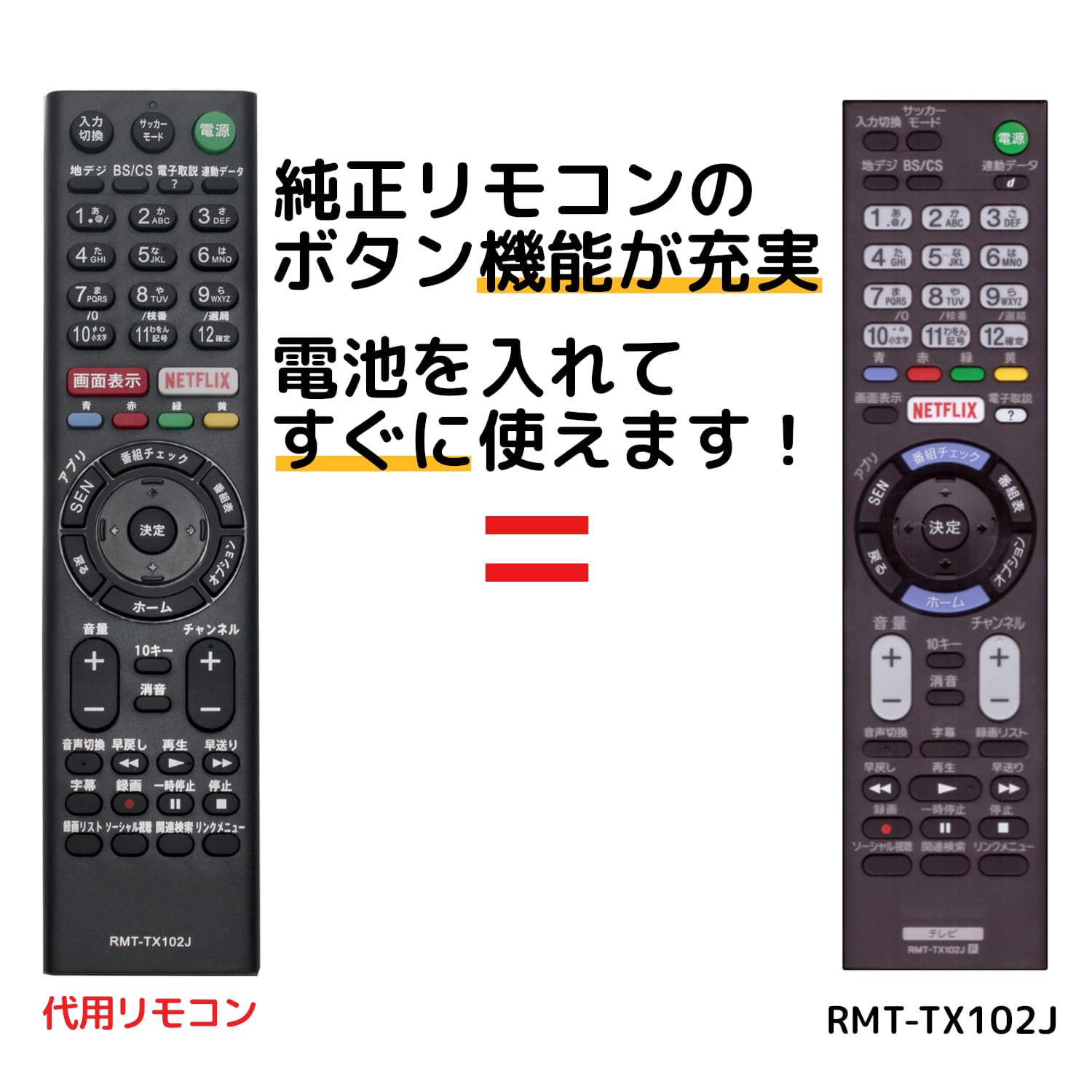 楽天市場】ソニー ブラビア テレビ リモコン RMT-TX102J KJ-32W700C KJ