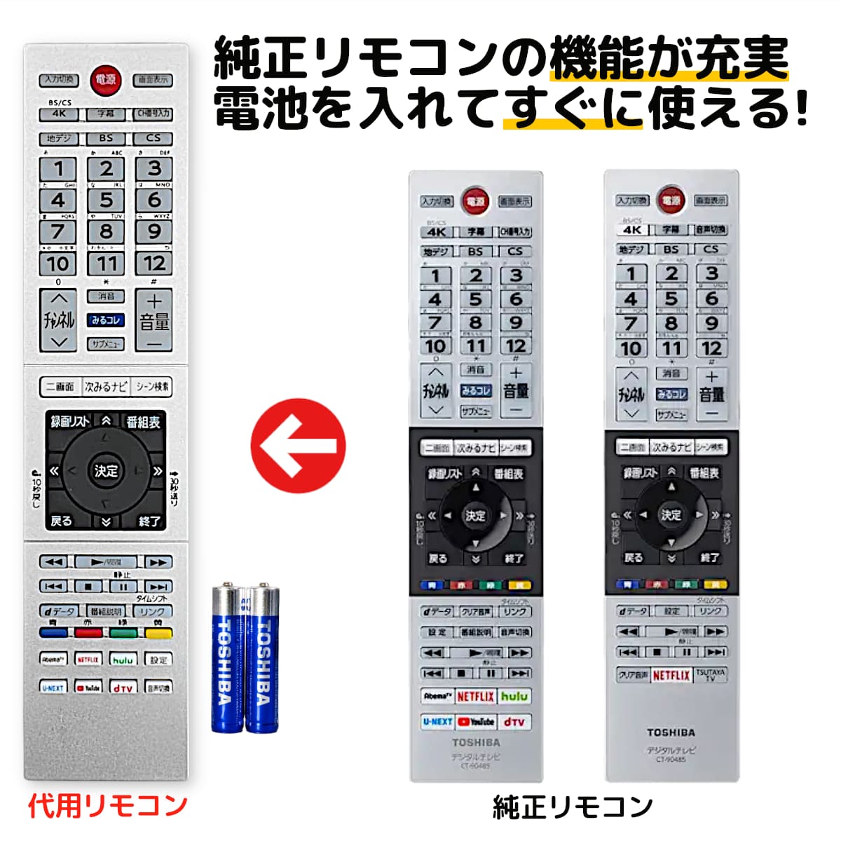 楽天市場】東芝 レグザ テレビ リモコン CT-90485 CT-90489 43M520X