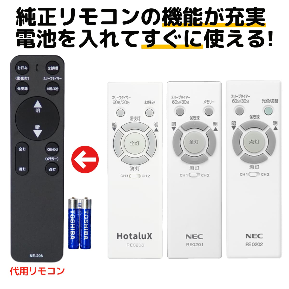 【楽天市場】NEC ホタルクス リモコン RE0206 RE0202 RE0201