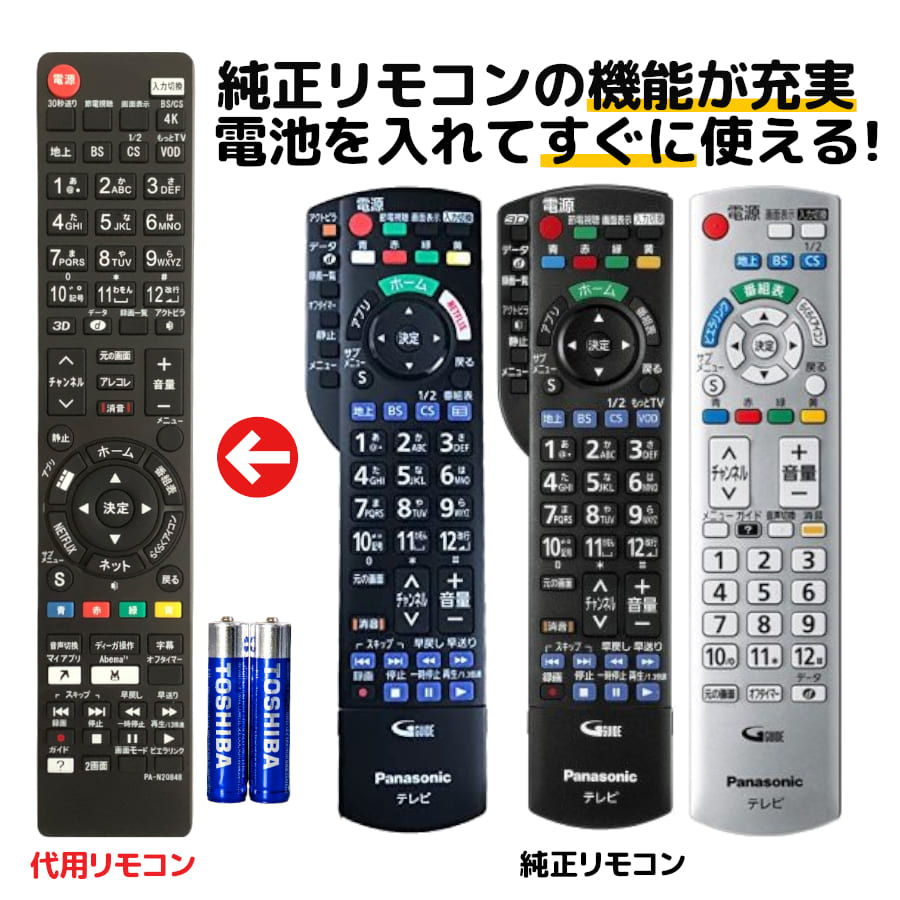 楽天市場】パナソニック テレビ リモコン ビエラ N2QAYB000848 