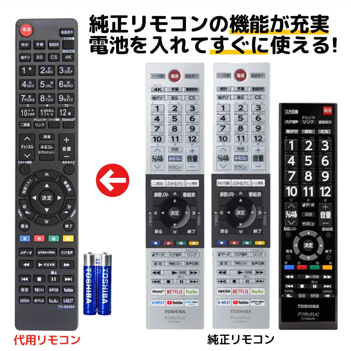 楽天市場】東芝 レグザ テレビ リモコン CT-90489 CT-90491 43M530X