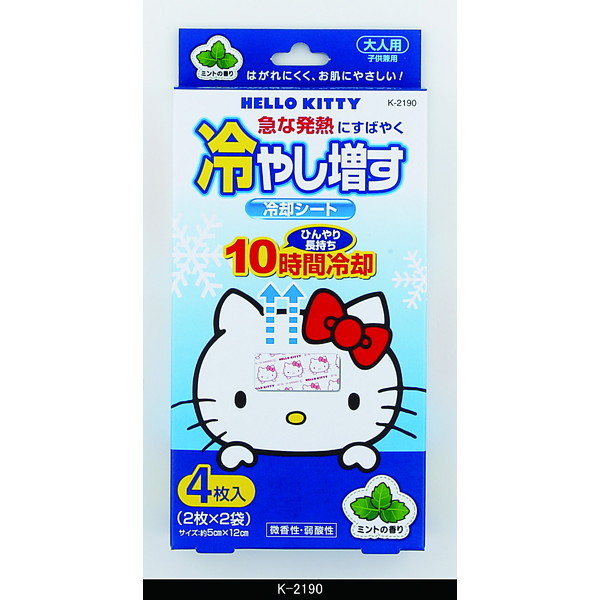 売り出し ハローキティ 冷やし増す 冷却シート 4枚入 大人用 ミントの香り K 2190 10個セット Qdtek Vn