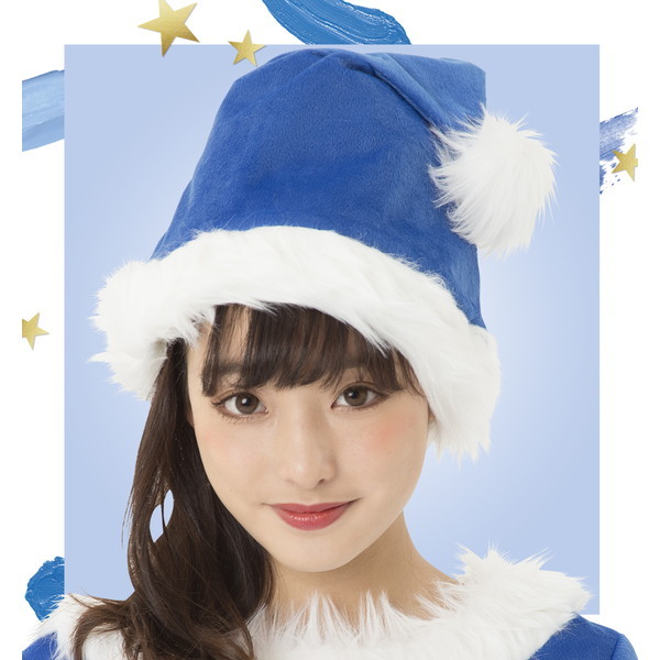 楽天市場 クリスマス グッズ サンタ帽子 ブルー Mokomoko青山