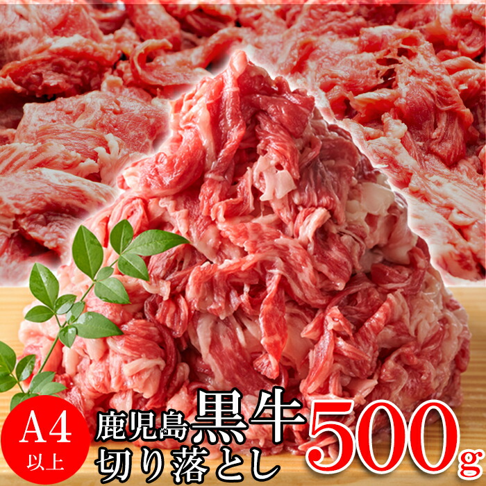 鹿児島黒牛 黒毛和牛 A4ランク以上 切り落とし 500g 国産牛 冷凍 小分け