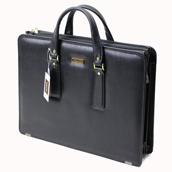 ブリーフケース メンズ ビジネスバッグ 42cmブラック 22026 合皮 B4 豊岡 日本製 平野鞄平野鞄