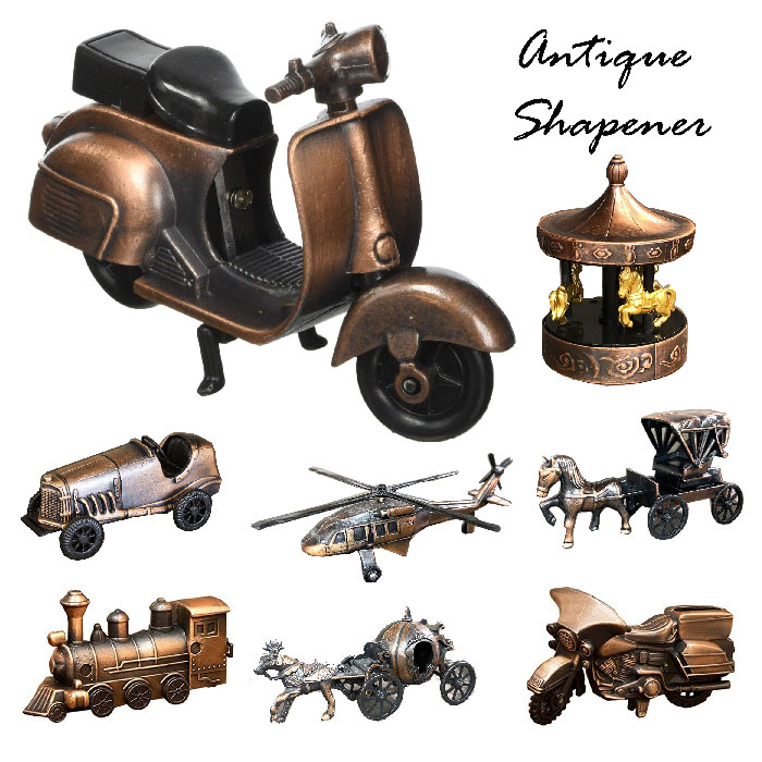 アンティーク風鉛筆削り シャープナーインテリア 乗り物系5点セット アンティークシャープナー SL 機関車 鉛筆削り