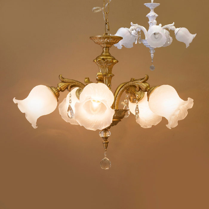 楽天市場】シャンデリア アイアン ガラス おしゃれ 5灯 アンティーク風