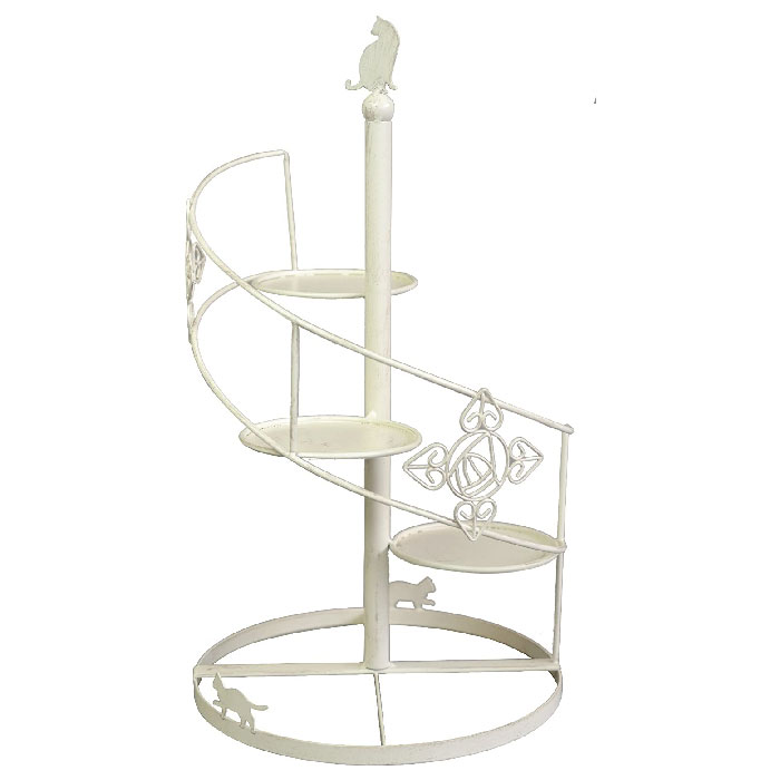 楽天市場】ホワイトアイアン らせん階段スタンド 【薔薇雑貨 カップ