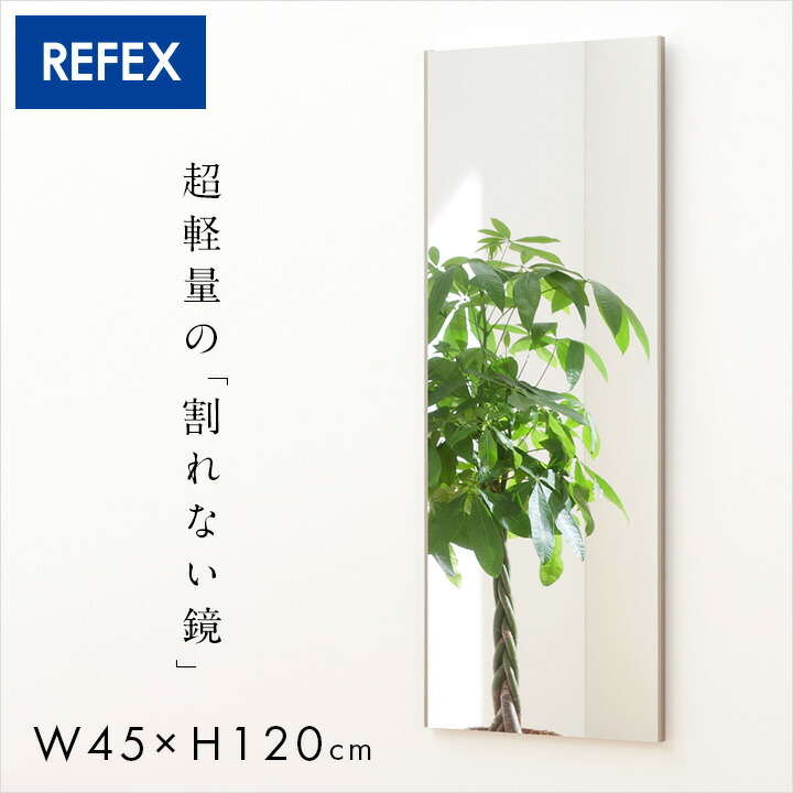 リフェクスミラー スタンダード W45xH120cm 2タイプ 8色展開 姿見 全身鏡 吊るしタイプ 壁掛け ダンス用ミラー ウォールミラー 壁掛けミラー 壁掛け鏡 おしゃれ (大型)