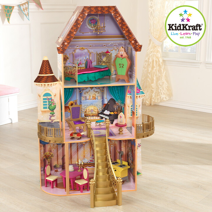 21年製 新品 ドールハウス 三階建て 家具付き 人形遊び 高さ1cm ドールハウス ミニチュアハウス プリンセスベルのファンタジー ドールハウス Kidkraft 割引クーポン配布中 Ceマーク認定 家具のおもちゃ13点付き ドールハウスセット オモチャ おもちゃ 子ども