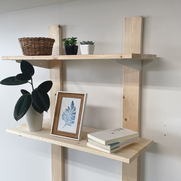 楽天市場】【木材長さ選択可】ウォールシェルフ セット1x4用スクエア