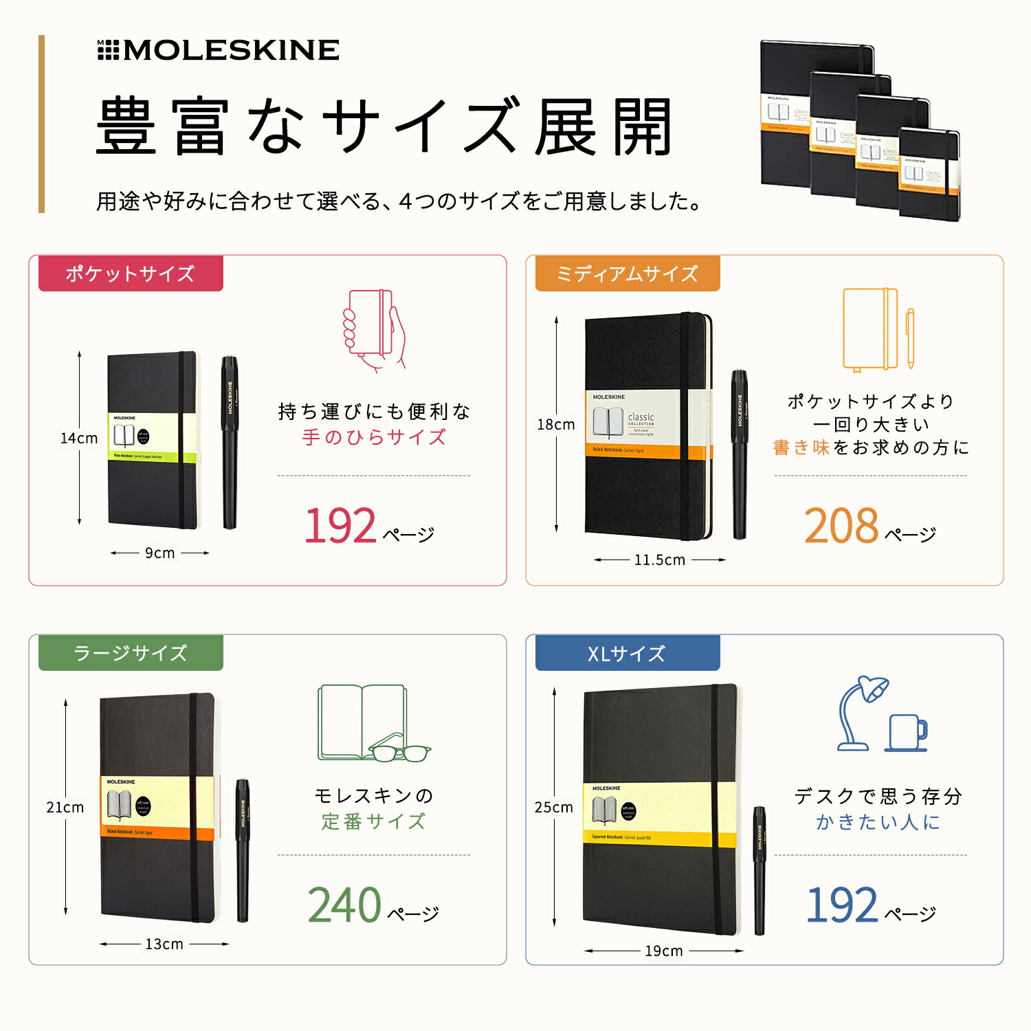 【モレスキン公式店 限定ショッパー付】 モレスキン ノート クラシックノートブック MOLESKINE ハードカバー ポケットサイズ 仕事用ノート 横掛 無地 方眼 ドット方眼 メモ メモ帳 手帳 ハード 社会人 ビジネス 就職 ギフト 男性