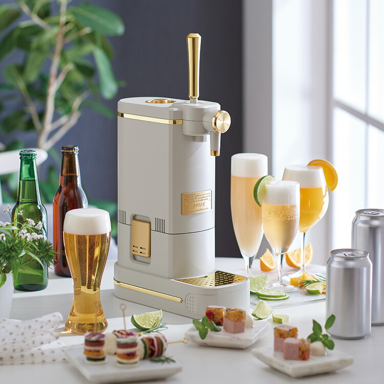 Toffy ビアカクテルサーバー K-BE1 トフィー ビアサーバー サーバー ビール 卓上ビアサーバー 卓上 ハーフ＆ハーフ ビアカクテル シングル ブレンド 切替 切り替え なめらか クリーミー 乾電池駆動 電池 電池式 簡単 便利 スリム コンパクト 瓶 缶 シャンディガフ レッドアイ
