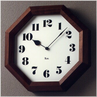 値下げ　渡辺力　八角形　ローズウッド　掛時計 Lemnos（レムノス） 【特典付】 時計 壁掛け 掛け時計 riki watanabe