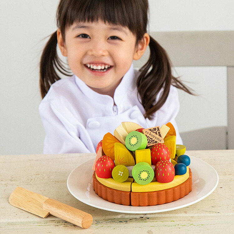 木のおもちゃ 夢のフルーツタルト【おままごと おもちゃ 玩具 知育玩具 トイ 木製 TOY エド・インター プチマルシェ ケーキセット ベビー 子供 子ども こども キッズ 3才 3歳 北欧 可愛い かわいい おしゃれ お祝い 出産祝い 誕生日 プレゼント 母の日】