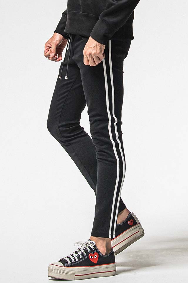 RESOUND CLOTHING リサウンドクロージング ベーシック-ST-008 Blind LINE PT ブラインドラインパンツ BLACK 置き目通信販売 メンズ メンズファッション-ズボン・パンツ